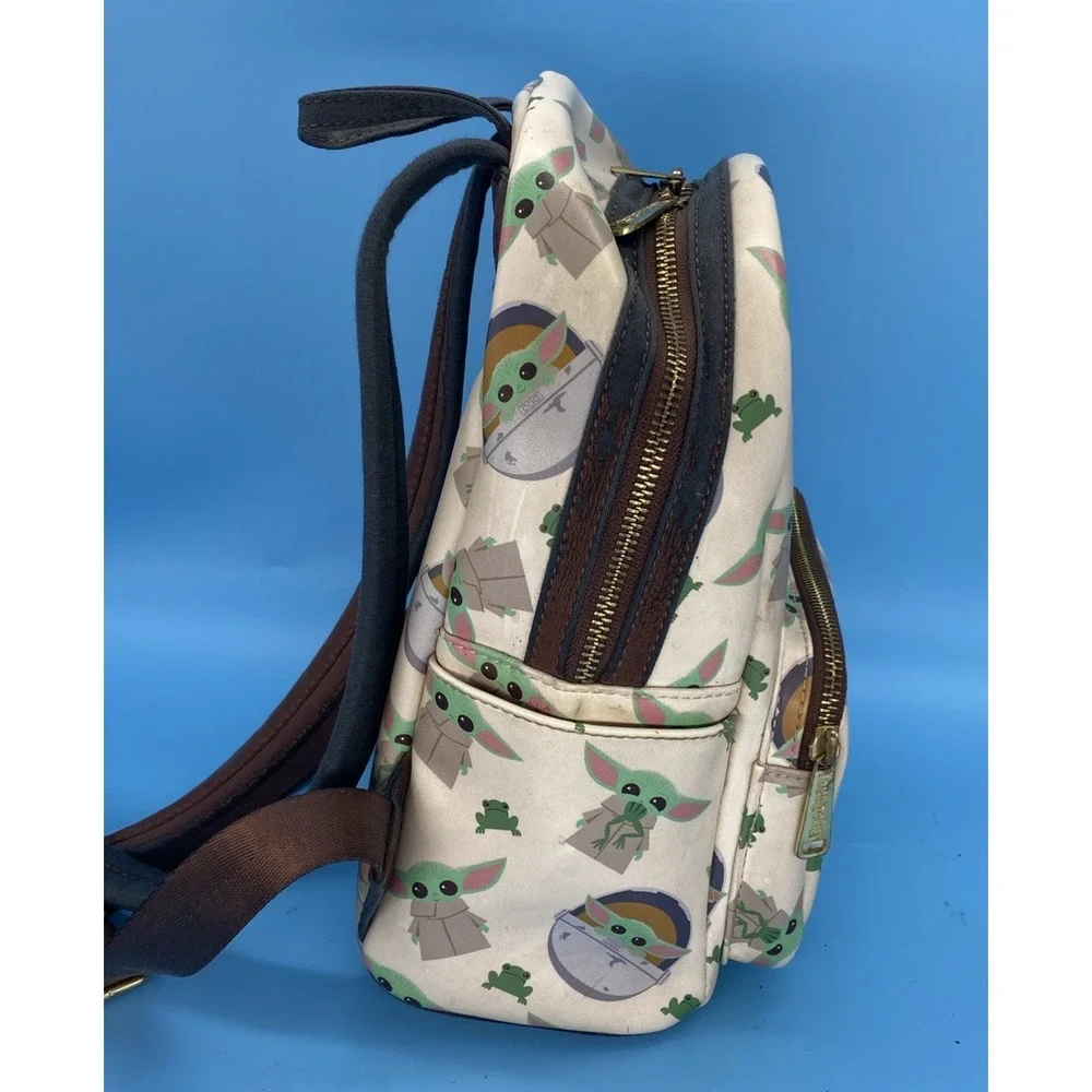 Loungefly The Child Grogu Frogs Mini Backpack Matching Flap Wallet Set Disney
